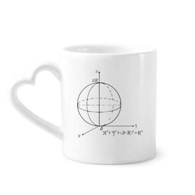 Dıythinker 340 ml Kalp Saplı Matematik Kowledge Sphere Equation Kahve Seramik Kupa