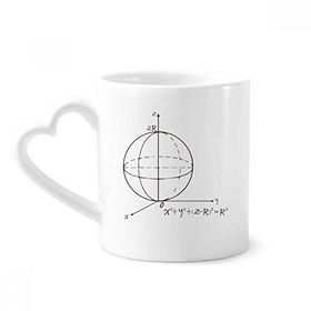 Dıythinker 340 ml Kalp Saplı Matematik Kowledge Sphere Equation Kahve Seramik Kupa