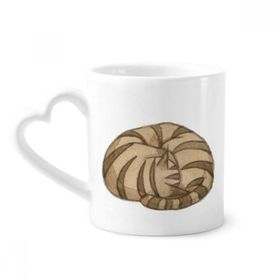 Dıythinker 340 ml Kalp Saplı Miaoji Boyama Suluboya Kedi Ejderha-Li Kahve Seramik Kupa