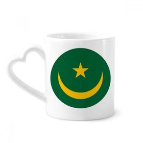 Dıythinker 340 ml Kalp Saplı Moritanya Afrika Ulusal Amblemi Kahve Seramik Kupa