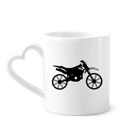Dıythinker 340 ml Kalp Saplı Motosiklet Mekanik İllüstrasyon Desenli Kahve Seramik Kupa