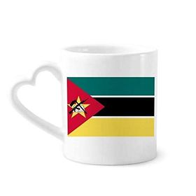Dıythinker 340 ml Kalp Saplı Mozambique Ulusal Bayrak Afrika Ülke Kahve Seramik Kupa