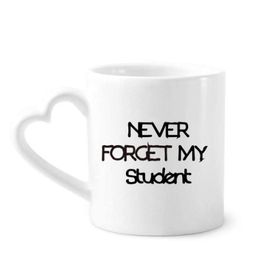 Dıythinker 340 ml Kalp Saplı Never Foget My Student Teacher Alıntı Kahve Çömlekçilik Seramik Kupa