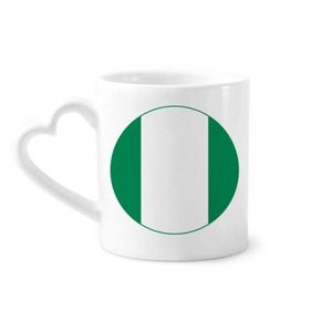 Dıythinker 340 ml Kalp Saplı Nijerya Afrika Ulusal Amblemi Kahve Seramik Kupa