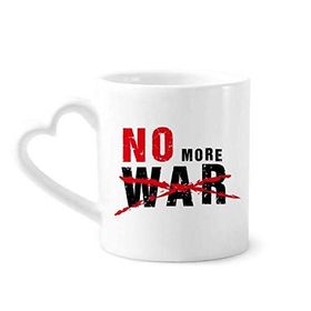 Dıythinker 340 ml Kalp Saplı No More War Love Peace World Kahve Seramik Kupa