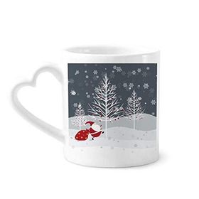 Dıythinker 340 ml Kalp Saplı Noel Noel Baba Kar Tanesi Ağacı Kahve Seramik Kupa