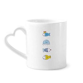 Dıythinker 340 ml Kalp Saplı Okyanus Balığı Deniz Anası Kahve Seramik Kupa