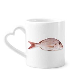 Dıythinker 340 ml Kalp Saplı Okyanus Balığı Taze Pembe Küçük Kahve Seramik Kupa