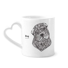 Dıythinker 340 ml Kalp Saplı Paint Puppy Friend Company Kahve Kupaları Seramik Kupa Seramik Kupa
