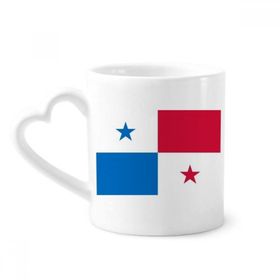 Dıythinker 340 ml Kalp Saplı Panama Ulusal Bayrağı Kuzey Amerika Ülke Kahve Kupaları Seramik Kupa