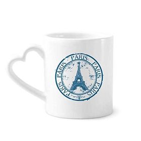 Dıythinker 340 ml Kalp Saplı Paris Fransa Eyfel Kulesi Klasik Kır Şehir Kahve Kupaları Seramik Kupa