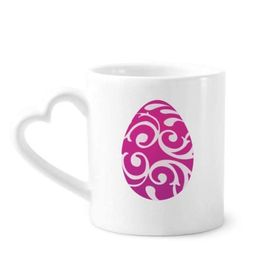 Dıythinker 340 ml Kalp Saplı Paskalya Dini Festivali Mor Yumurta Tasarımı Kahve Kupaları Seramik Kupa