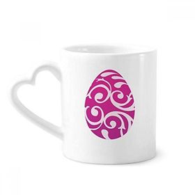 Dıythinker 340 ml Kalp Saplı Paskalya Dini Festivali Mor Yumurta Tasarımı Kahve Kupaları Seramik Kupa
