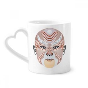 Dıythinker 340 ml Kalp Saplı Pekin Operası Maskesi Renkli Weishuihe Kahve Kupaları Seramik Kupa
