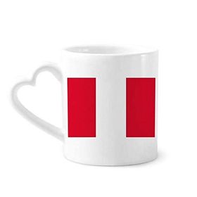 Dıythinker 340 ml Kalp Saplı Peru Ulusal Bayrağı Güney Amerika Ülke Kahve Kupaları Seramik Kupa