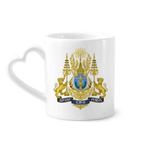 Dıythinker 340 ml Kalp Saplı Phnom Penh Kamboçya Ulusal Amblemi Kahve Kupaları Seramik Kupa