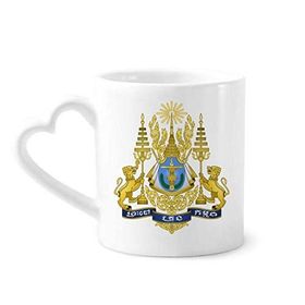Dıythinker 340 ml Kalp Saplı Phnom Penh Kamboçya Ulusal Amblemi Kahve Kupaları Seramik Kupa