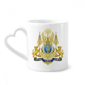 Dıythinker 340 ml Kalp Saplı Phnom Penh Kamboçya Ulusal Amblemi Kahve Kupaları Seramik Kupa