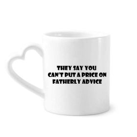 Dıythinker 340 ml Kalp Saplı Priceless Dad's Advice Babalar Festivali Alıntı Kahve Kupaları Seramik Kupa