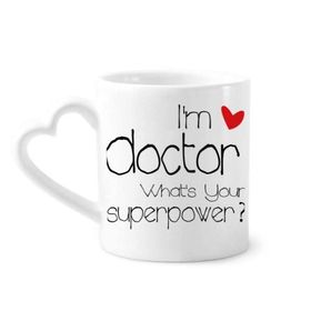 Dıythinker 340 ml Kalp Saplı Proud Doctors I'm A Doctor İngiliz Kahve Kupaları Seramik Kupa