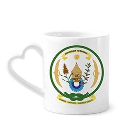 Dıythinker 340 ml Kalp Saplı Ruanda Afrika Ulusal Amblemi Kahve Kupaları Seramik Kupa