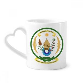 Dıythinker 340 ml Kalp Saplı Ruanda Afrika Ulusal Amblemi Kahve Kupaları Seramik Kupa