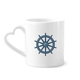 Dıythinker 340 ml Kalp Saplı Rudder Exploration Askeri Okyanus Ordu Kahve Kupaları Seramik Kupa
