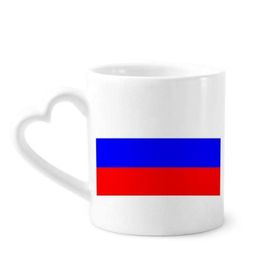 Dıythinker 340 ml Kalp Saplı Rusya Ulusal Bayrağı Avrupa Ülke Kahve Kupaları Seramik Kupa