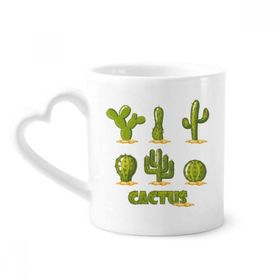 Dıythinker 340 ml Kalp Saplı Saksı Bitki Kaktüs Succulents Desenli Kahve Kupaları Seramik Kupa
