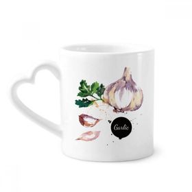 Dıythinker 340 ml Kalp Saplı Sarımsak Sebze Lezzetli Sağlıklı Suluboya Kahve Kupaları Seramik Kupa