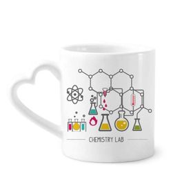Dıythinker 340 ml Kalp Saplı Seramik Kupa Kimyasal Reaksiyon Aleti Kimya Kahve Seramik Kupa