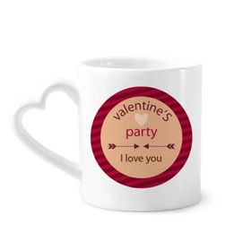 Dıythinker 340 ml Kalp Saplı Sevgililer Günü Partisi I Love You Arrows Kalp Kahve Kupaları Seramik Kupa