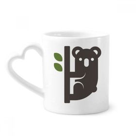 Dıythinker 340 ml Kalp Saplı Silüeti Avustralya Koala ve Okaliptlik Kahve Kupaları Seramik Kupa