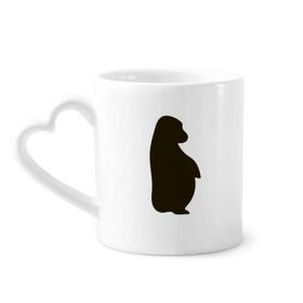Dıythinker 340 ml Kalp Saplı Siyah Orangutan Hayvan Portrayal Kahve Kupaları Çömlekçilik Seramik Kupa
