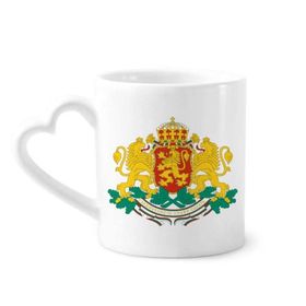 Dıythinker 340 ml Kalp Saplı Sofia Bulgaristan Ulusal Amblemi Kahve Kupaları Seramik Kupa