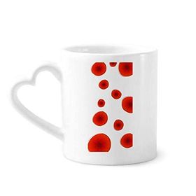 Dıythinker 340 ml Kalp Saplı Soyut Kırmızı Daire Çiçekler Sanat Boyama Kahve Kupaları Seramik Kupa