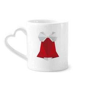 Dıythinker 340 ml Kalp Saplı Soyut Noel Fiyonk Origami Desenli Kahve Kupaları Seramik Kupa