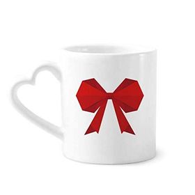 Dıythinker 340 ml Kalp Saplı Soyut Noel Fiyonk Origami Desenli Kahve Kupaları Seramik Kupa