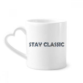Dıythinker 340 ml Kalp Saplı Sözü Stay Klasik Kahve Kupaları Seramik Kupa