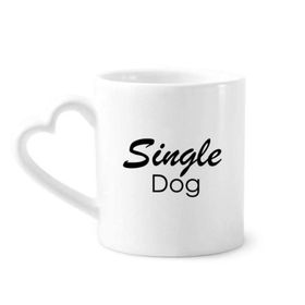 Dıythinker 340 ml Kalp Saplı Sözü Tek Köpek Kahve Kupaları Seramik Kupa
