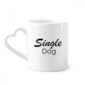 Dıythinker 340 ml Kalp Saplı Sözü Tek Köpek Kahve Kupaları Seramik Kupa