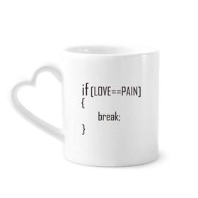 Dıythinker 340 ml Kalp Saplı Statement If Love Equals To Pain Kahve Kupaları Seramik Kupa