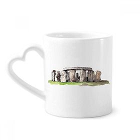Dıythinker 340 ml Kalp Saplı Stonehenge İn Wiltshire İngiltere Kahve Kupaları Seramik Kupa