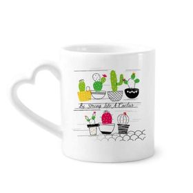 Dıythinker 340 ml Kalp Saplı Succulents Saksı Bitki Kaktüs Kahve Kupaları Seramik Kupa