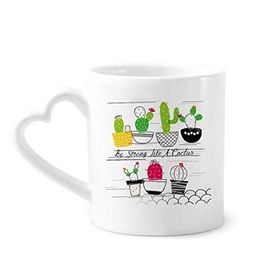 Dıythinker 340 ml Kalp Saplı Succulents Saksı Bitki Kaktüs Kahve Kupaları Seramik Kupa