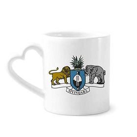 Dıythinker 340 ml Kalp Saplı Swaziland Afrika Ulusal Amblem Kahve Kupaları Seramik Kupa