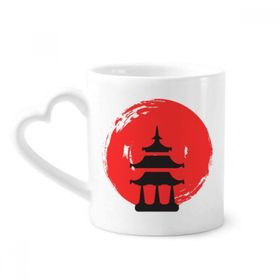 Dıythinker 340 ml Kalp Saplı Tapınağı Soyut Fırça Japon Kahve Kupaları Seramik Kupa