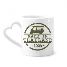 Dıythinker 340 ml Kalp Saplı Tayland Tayland'da Yapmak Traktör İllüstrasyonu Kahve Kupaları Seramik Kupa