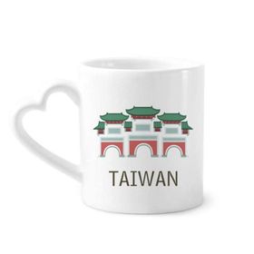 Dıythinker 340 ml Kalp Saplı Tayvan Gezi Konfüçyüs Tapınağı Seyahat Kahve Kupaları Seramik Kupa