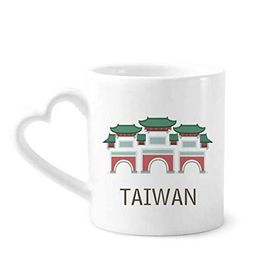 Dıythinker 340 ml Kalp Saplı Tayvan Gezi Konfüçyüs Tapınağı Seyahat Kahve Kupaları Seramik Kupa